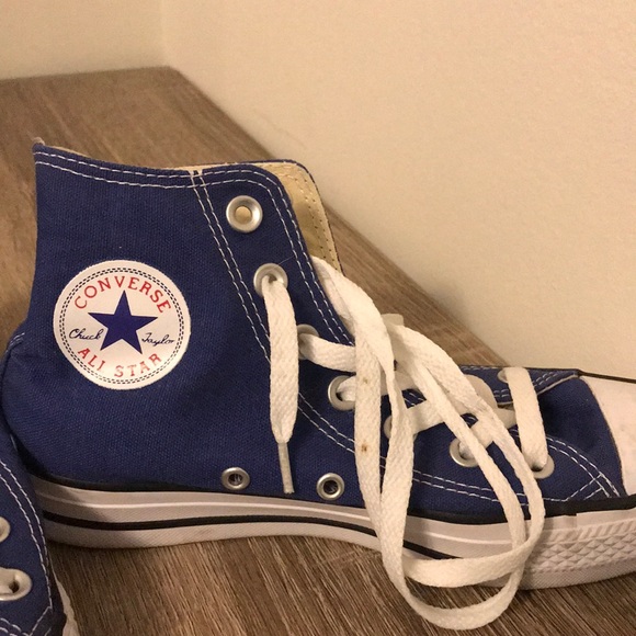 Blue Hi Top Converse - Picture 2 of 3